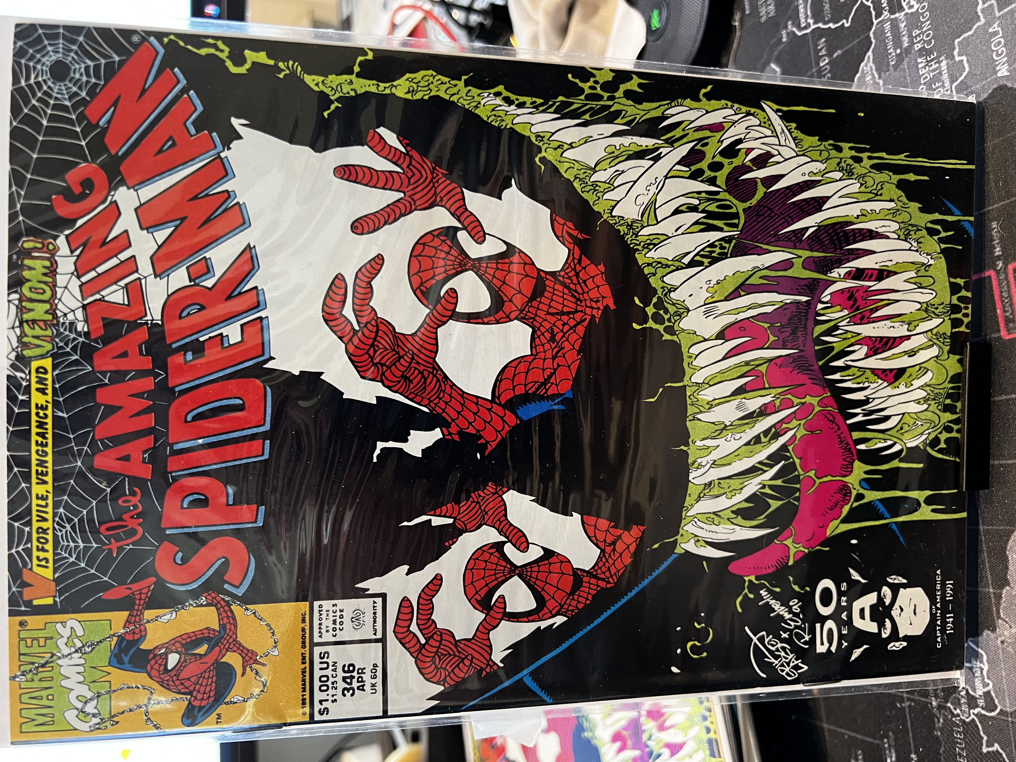AMAZING SPIDER-MAN 346 NEWSSTAND VENOM ERIK LARSEN (1991, MARVEL COMICS)
