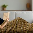 thumbnail image 3 of African Soft Flannel Fleece Throw Blanket, Traditional Ornament Striped Pattern Leopard Skin Artwork, Cozy Plush for Indoor and Outdoor Use, 70" x 90", Umber Brown Marigold, by Ambesonne, 3 of 5