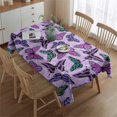 thumbnail image 2 of Purple Butterfly Pattern Rectangle Tablecloth 60"x84",Waterproof Polyester Rectangle Table Cloth, Wipeable Spillproof Polyester Tablecloth for Dining, Camping, Indoor and Outdoor, 2 of 5