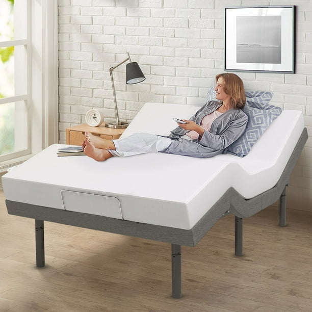 SilkDawn Adjustable King Bed with 12 Inch Mattress Reclining Base