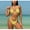 #Yellow02, variant on Herrnalise Women Bandeau Bikini Set Twist Strapless Two Piece Swimsuit High Cut High Waisted Pink Bathing Suits