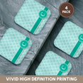 thumbnail image 6 of 3drose, Personalized Letter C Aqua Blue Quatrefoil Pattern Teal Turquoise Mint Monogrammed Personal Initial, Set of 4 Coasters - Soft, 6 of 7