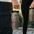 thumbnail image 6 of 30 oz Tumbler With Handle,Leopard Print Skinny Vacuum Insulated Tumbler With Flip Straw,Cute Cheetah Print Cups Water Bottle CoffeeTravel Tumbler, Leopard Decor/Accessories for Women, 6 of 6
