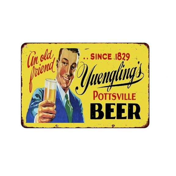 Yuengling's Pottsville Beer Vintage Look Reproduction metal sign SIZE: 8" x 12"