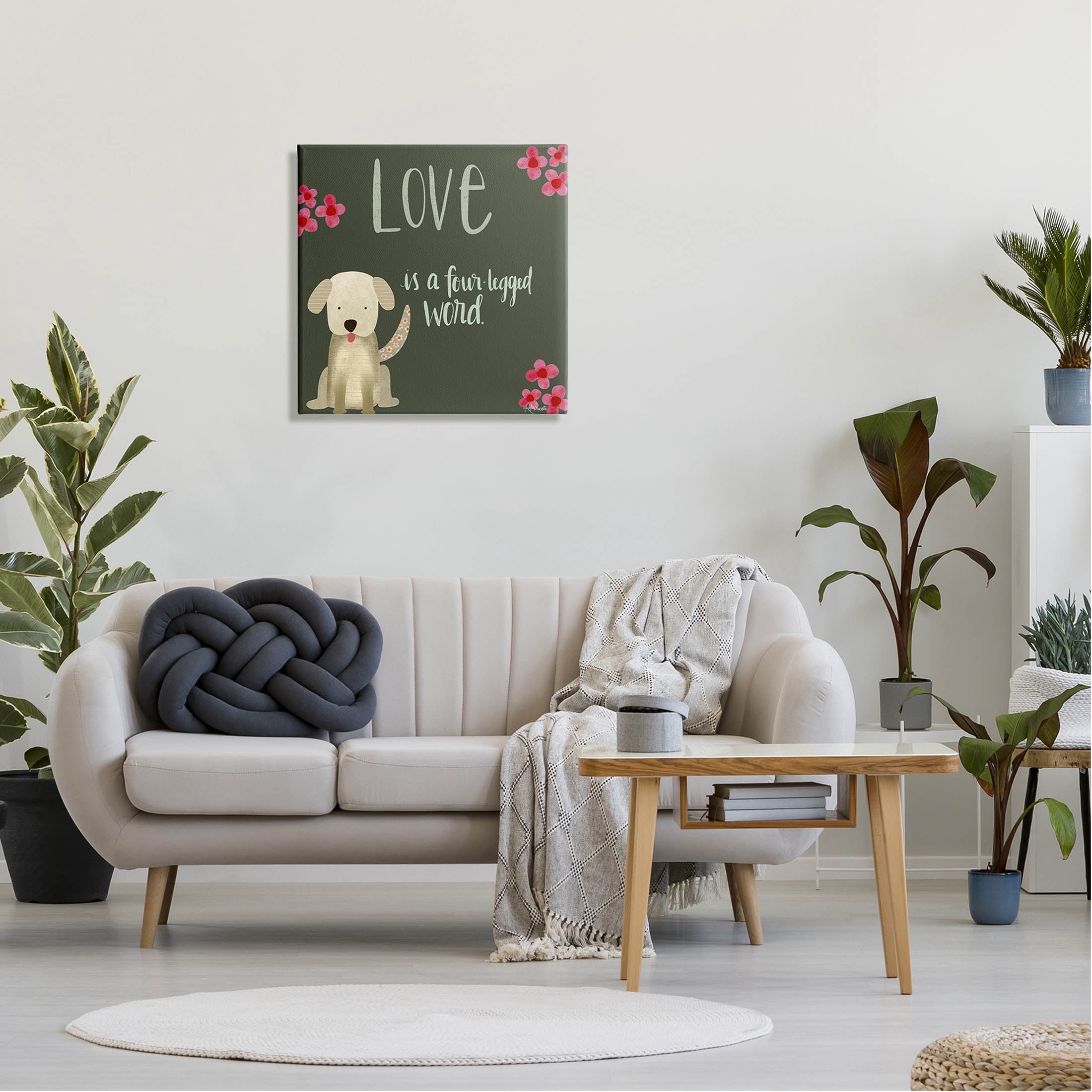 Stupell Industries Love Four-Legged Word Animal Lover Graphic Art Gallery Wrapped Canvas Print Wall Art, Design by Katie Doucette