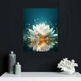 thumbnail image 4 of COMIO Blue Lotus Flower Wall Art Zen Decor Spiritual Meditation Yoga Magic Pictures for Bedroom Bathroom Home Decoration Canvas Stretched and Framed Ready to Hang 16x20 Inch, 4 of 4