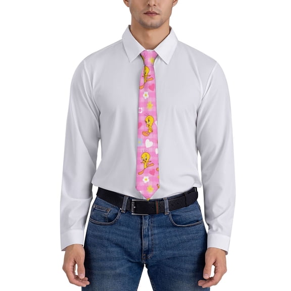 Cartoon Birds Blanket Men's Necktie Fashion Cool Printed Novelty Suit Neck Ties for Party Work Casual Holiday