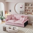 thumbnail image 4 of Tabaray Living Room Sofa Set, 2 Pcs Modern Modular Sectional Loveseat Sofa, Comfy Deep Seat Cloud Couches with Large Soft Pillows, Convertible Sofa,  Sleeper Sofa for Living Room Apartment,  Pink, 4 of 9