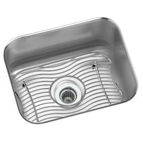 Elkay Lustertone Classic Stainless Steel 14-1/2 x 11-3/4 x 7, Single Bowl Undermount Bar Sink Kit