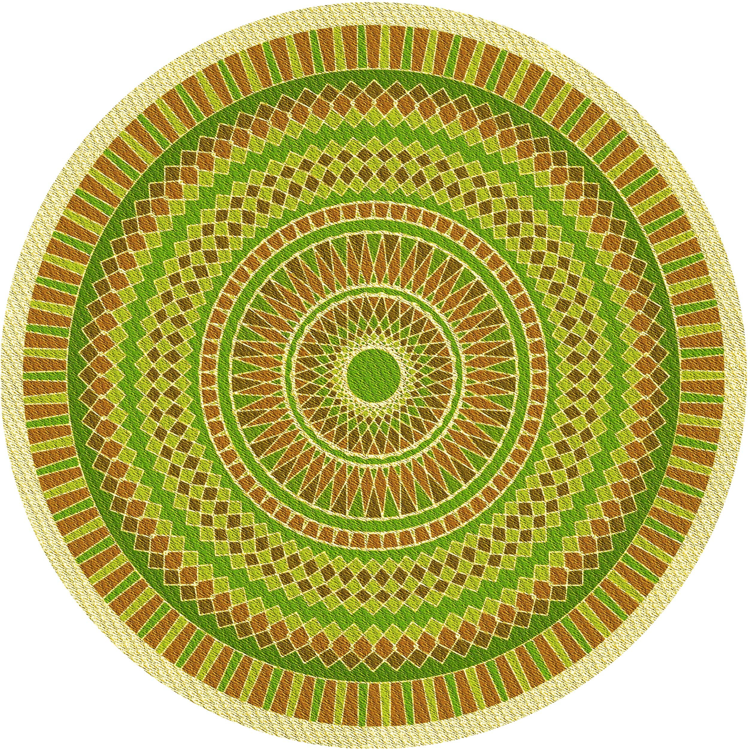 Ahgly Company Indoor Round Patterned Dark Golden Rod Brown Area Rugs, 8 ...