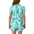 thumbnail image 5 of ClodeEU Womens Fashion Printed Pajama Sets ,Henley Neck Short Sleeve Short 2 Piece Summer Sleepwear Mint Green 02,Womens Plus XXXL, 5 of 7
