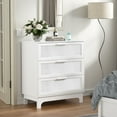 thumbnail image 6 of Eumyviv 3 Drawer Dresser, White Rattan Dresser for Bedroom Chest of Drawers for Living Room Bedroom, White H0151, 6 of 11