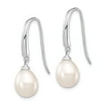thumbnail image 2 of 925 Sterling Silver Rhod-plat 8-9mm White FWC Rice Pearl Dangle Earrings; for Adults and Teens; for Women and Men, 2 of 3