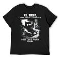 thumbnail image 3 of Re-Tired Men's Cotton HD Print Short Sleeve T-Shirt Crew Neck Top Black 3XL, 3 of 7