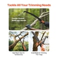 thumbnail image 3 of Manual Pole Saw 4.46 to 26.4 ft Extendable Tree Pruner with Scissors Sharp 65Mn Steel Blade Lightweight Fiberglass Handle Two Double Hook Saws for High Branch Trimming Palms and Shrubs, 3 of 6