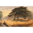thumbnail image 2 of James Smetham 18x13 Gold Ornate Wood Frame and Double Matted Museum Art Print Titled - Lovers in Richmond Park (Windsor Park), 2 of 4