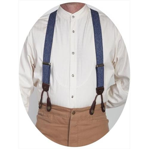 Scully Western Suspenders Mens Terry Elastic Everyday Wear Blue