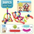 thumbnail image 1 of Juego de 36 piezas de bloques magnéticos de construcción: juguete educativo de construcción colorido, bloques magnéticos STEM para el montaje creativo de los niños (embalaje en caja de regalo)., 1 of 7