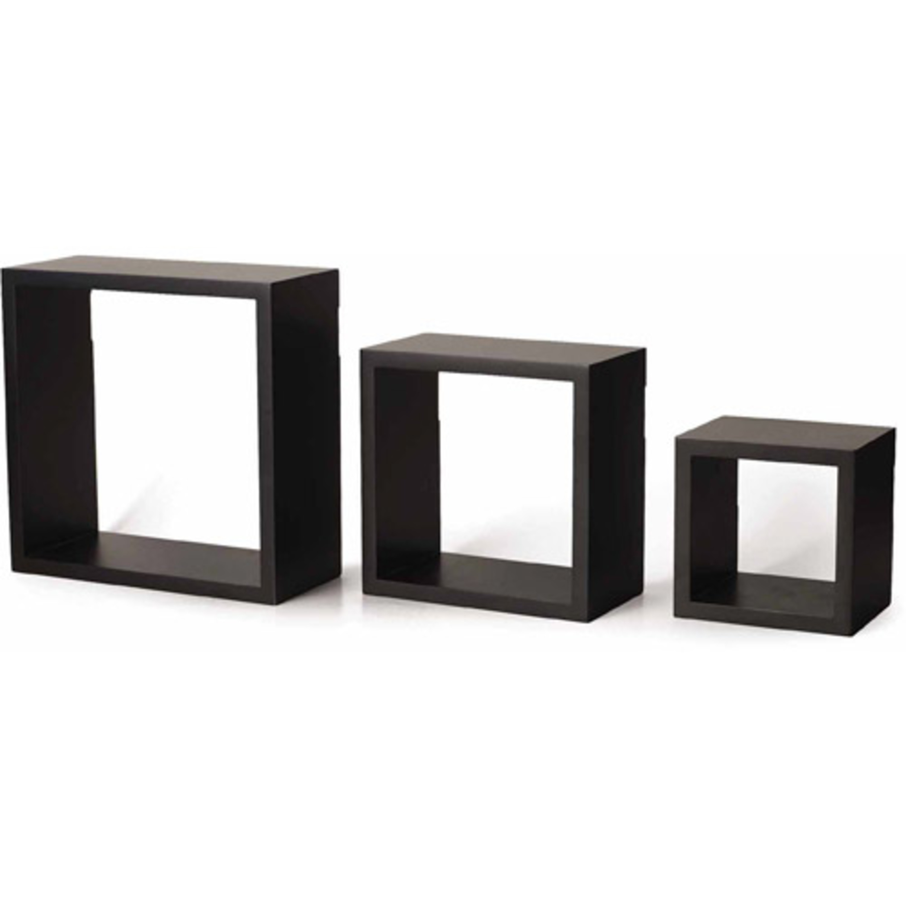 Black Set of 4 Melannco Floating Wall Mount Molding Ledge Shelves
