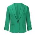 thumbnail image 6 of Mrat Blazers for Women Suit Jackets Dressy 3/4 Sleeve Blazer Business Casual Outfits for Work Ladies Coats Winter S-260 Green M, 6 of 8