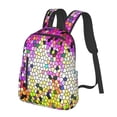 thumbnail image 2 of Daiia Colorful Tie Dye Stained Glass 3 School Backpack for Men and Women Lightweight Backpack Durable Backpack Water-Resistant,Travel,Work Bag, 2 of 9