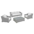 thumbnail image 3 of Modway Conway Sunbrella® Outdoor Patio Wicker Rattan 4-Piece Furniture Set in Light Gray White, 3 of 11