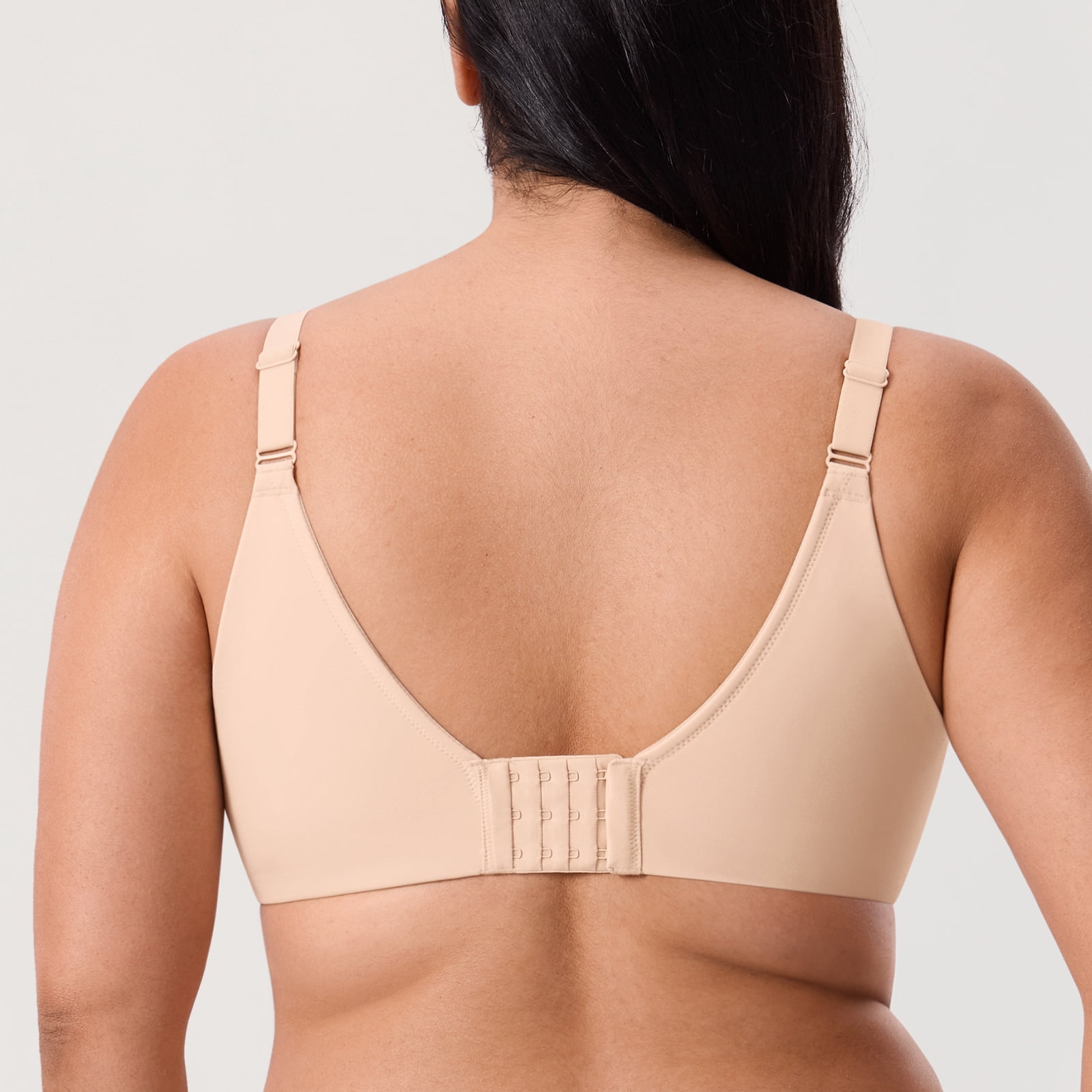 DELIMIRA Women's Inbarely Lift Full Coverage Bras Plus Size Unlined T shirt Underwire Seamless Bra