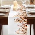 thumbnail image 3 of Orange Eucalyptus Table Runner, Fall Weeping Botanical Leaf Watercolor Washable Cotton Linen Table Runners 48 Inches Long, Dresser Scarf Runner for Nightstand/Coffee/End Tables 13''x48'', 3 of 9