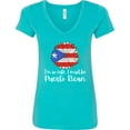 thumbnail image 3 of Inktastic I'm So Cute, I Must Be Puerto Rican Sunflower Puerto Rico Women's V-Neck T-Shirt, 3 of 5