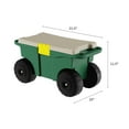 thumbnail image 2 of Pure Garden Rolling Garden Cart with Seat - Storage with Tool Tray (Green), 2 of 6