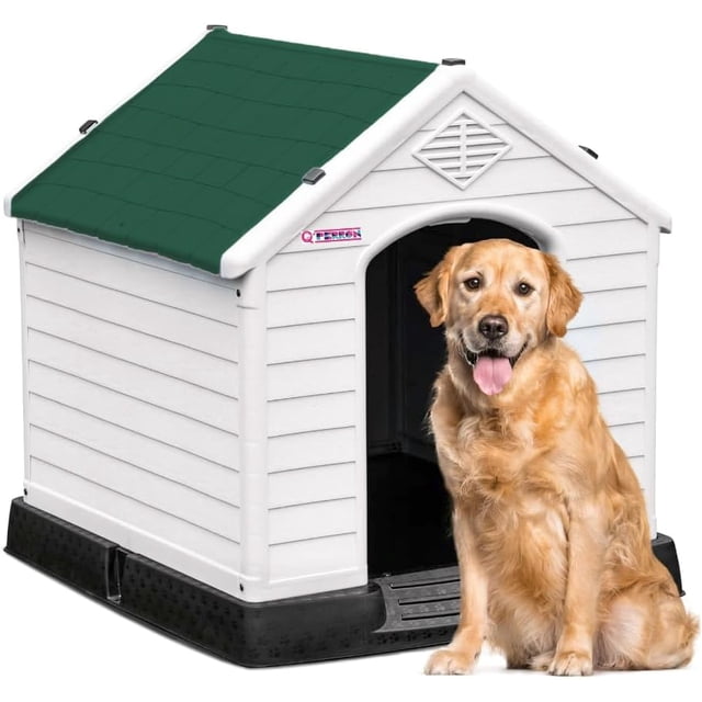 Casa Para Perro Raza Grande Color Verde QPerrón