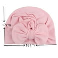 thumbnail image 2 of Knitted Baby Hat with Bowknot Design Elastic Turban Cap for Girls and Boys Soft Toddler Headwear,Color:Sky Blue, 2 of 2