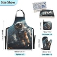 thumbnail image 3 of Floating Astronaut and Earth 5 Pcs Kitchen Set Heat Resistant Oven Mitts and Non-Slip Pot Holders with Adjustable Cooking Apron, 3 of 6