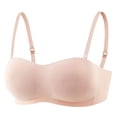 thumbnail image 3 of Sujetador de verano sin costuras, de doble uso, antideslizante, sin tirantes, para mujer, con pequeño escote levantado, transpirable, fino, circunferencia del busto invisible, 3 of 4