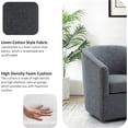 thumbnail image 3 of Locus Bono Swivel Accent Chair, Round Barrel Chair for Office, Adult Chair, Linen, Color Grey, 3 of 5