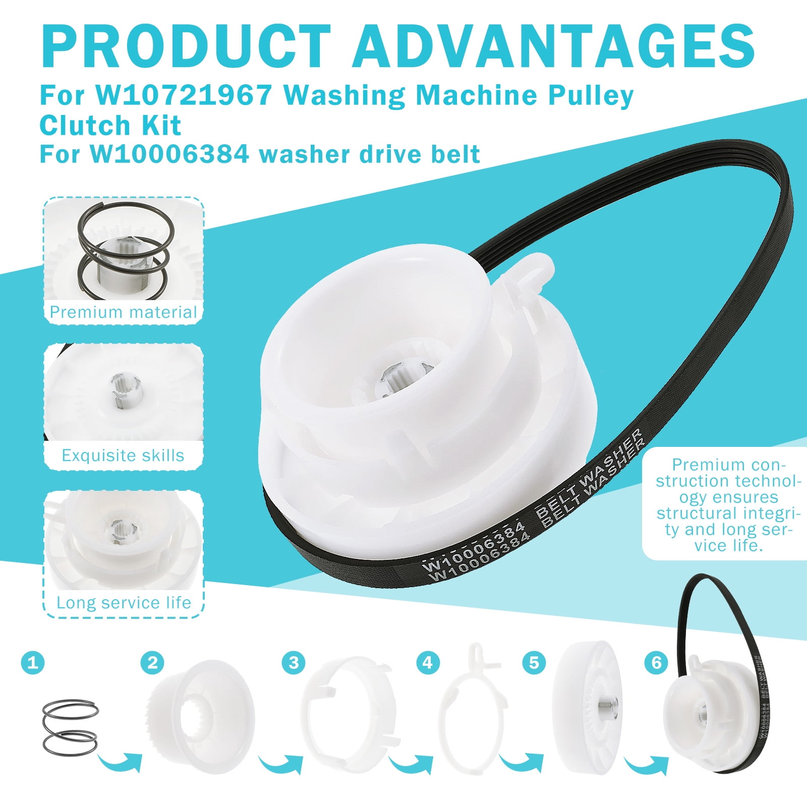 ABS Washer Shift Actuator Efficient Handling Washer Pulley Clutch Kit Easy to Install Washing Machine Shift Actuator for Home