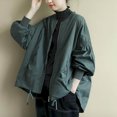 thumbnail image 4 of Chaquetas para mujer, moda coreana, chaquetas de béisbol holgadas de gran tamaño, cárdigans casuales, abrigos sólidos de manga larga, blusas vintage para mujer, 4 of 4