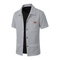 AGKIZG Solid Color Knit Short Sleeve Turn Down Collar Button Up Shirt ...