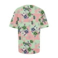thumbnail image 4 of FAVIPT Tops for Women Plus Size Casual Dressy Summer 2025 Shirts Short Sleeve Crew Neck Tops Elegant Floral Print Tunic Tees Green,M, 4 of 6