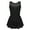 Black, variant on Big Girls Shiny Rhinestone Mesh Splice Back Figure Ice Skating Dress Ballet Tank Leotard Pink 14