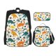 thumbnail image 1 of Disketp Dinosaurs and Tropical Leaves Mochila Estampada de Gran Capacidad con Lonchera y Estuche, Set de 3 Piezas para Estudiantes, 1 of 7