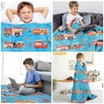 thumbnail image 5 of Fire Truck Blanket for Boys Girls Soft Flannel Lightweight Cartoon Trucks Throw Blanket Birthday Gifts Vehicles Kids Baby Plush Blanket for Couch,Bed,School Blanket,Travel Blanket(60"x80"), 5 of 8
