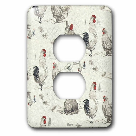 Rooster Outlet Cover - 3dRose Rooster Chicken Country Farm. - 2 Plug Outlet Cover