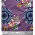 thumbnail image 1 of Soimoi Cotton Duck Fabric Stripe,Floral & Mandala Print Sewing Fabric Yard 56 Inch Wide, 1 of 1