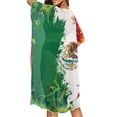 thumbnail image 4 of HELLHERO High Quality Fabrics Long Kimono Swimsuit Cover Up for Beach Galaxy Print Breathable Mexican Flag Design, 4 of 6