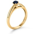 thumbnail image 3 of Gem Stone King 0.22 Ct Round Blue Sapphire 10K Yellow Gold Solitaire Engagement Ring (Size 9), 3 of 4