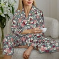 thumbnail image 4 of Wukai Daisies Flowers Print Women's Pajama Set - Soft Long Sleeve Sleepwear for Comfort and Style-XX-Large, 4 of 9