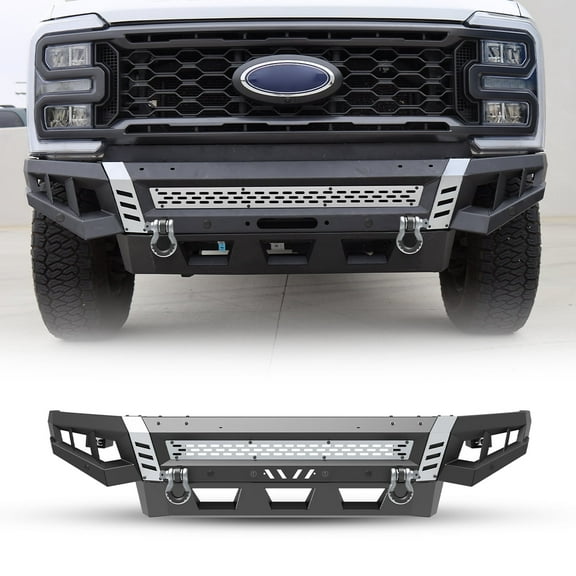 2017-2022 Ford F-250/F-350 Front Bumper with Light & D-Ring,Micro Texture Black Powder Coat