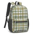 thumbnail image 2 of Green and Yellow Checkered Pattern 17" School Backpacks for Teens,Waterproof Oxford Fabric,S-Shape Padded Straps for School,Travel,Hiking,Camping, 2 of 6