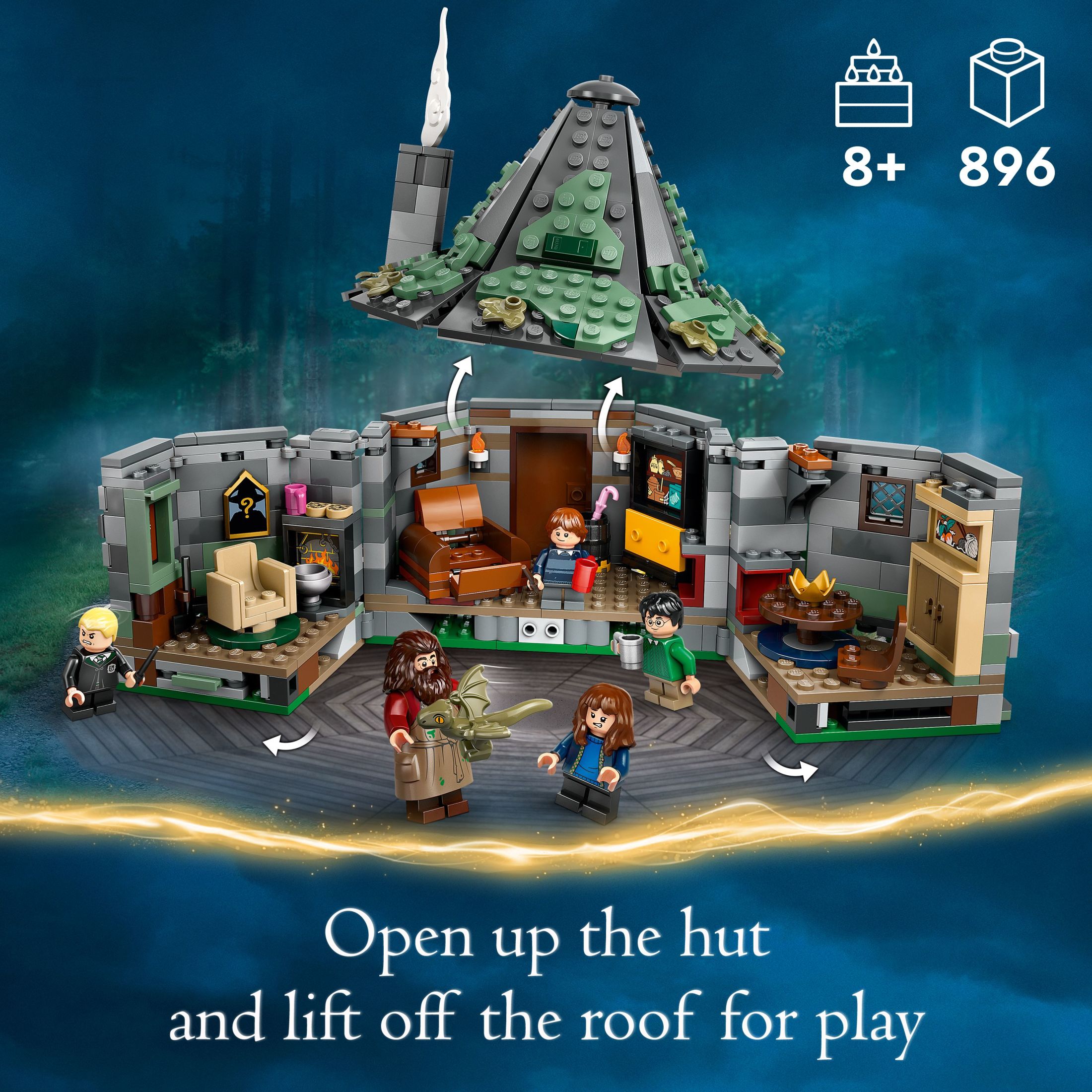 LEGO Harry Potter La Cabaña de Hagrid: Una Visita Inesperada - Juguete de Harry Potter para Niños y Niñas Mayores de 8 Años - Juguetes de Construcción para Niños con Casa Armable, 7 Minifiguras y Dragón - 76428 4